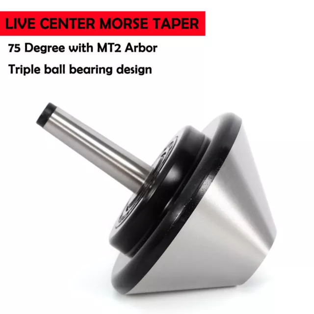 5'' MT-2 Bull Nose Pipe Live Revolving Center For Lathe Machine Milling Tools