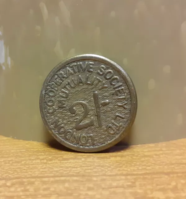 Old London Co-op Co-operative Society Mutuality Ltd 2/-d 2 Shilling Token Coin B