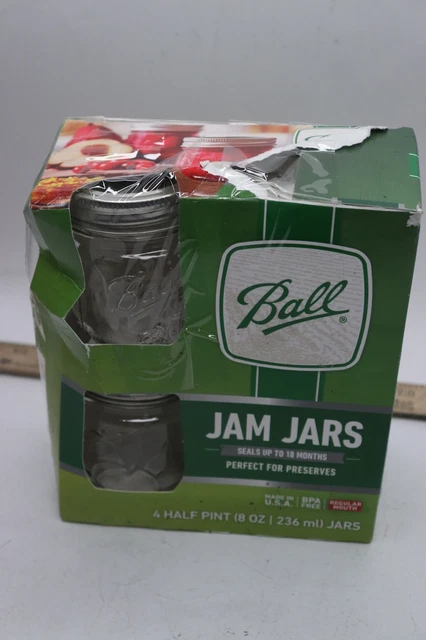 (4-Pk) Ball Jelly Elite Collection Jam Jar Clear 8 Ounce 1440081210