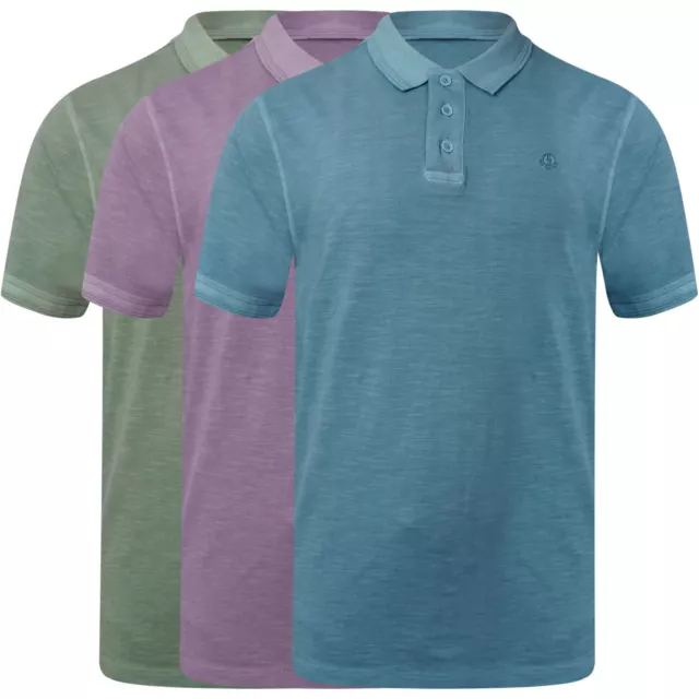 Mens Polo T Shirt Textured Cotton Collared Short Sleeve Logo Casual Top S-3XL