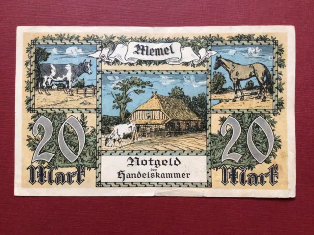20 Mark Memel, Klipeda 1922, Ro 850 Erhaltung siehe Fotos