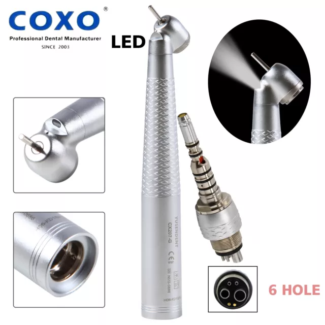 COXO Dental 45 Degree Surgical High Speed Handpiece Fiber Optic 6 Hole For KaVo