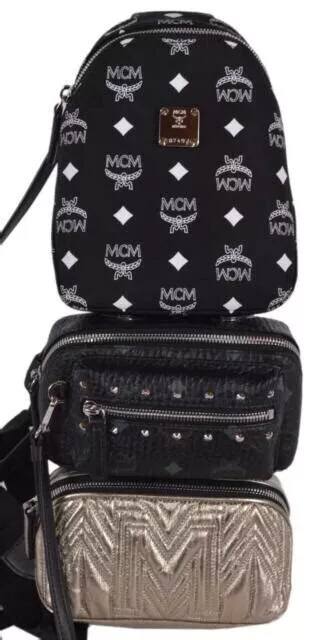 MCM $1075 Visitors Trey 4-1 Sling Waist Bag Crossbody