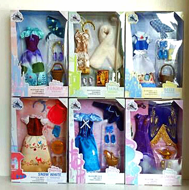 DISNEY STORE PRINCESS Doll Dress/Clothes Playset,Tiana,Jasmine