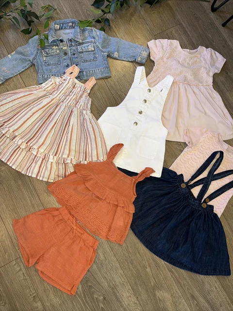 NEXT noce moscata ecc bambine pacchetto estivo giacca denim abito coord età 18-24 mth