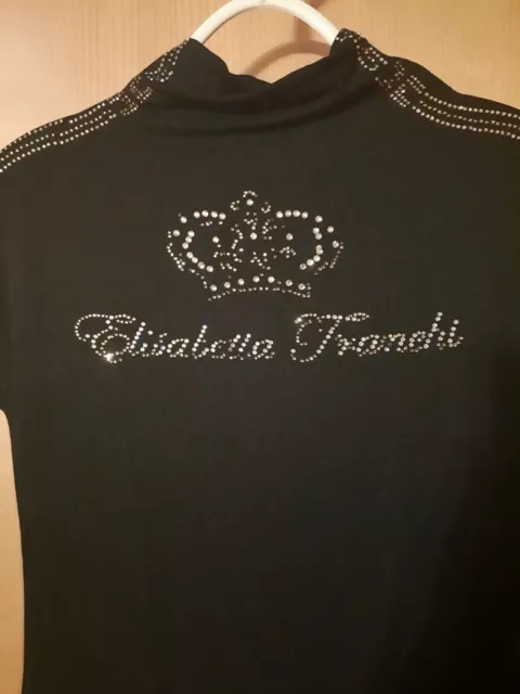 Celyn b. Elisabetta Franchi Shirt T-Shirt Schwarz Strass Gr. M