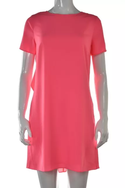 NEW Shoshanna Dress Size 8 Neon Pink Solid Shift short Sleeve Above Knee NWT