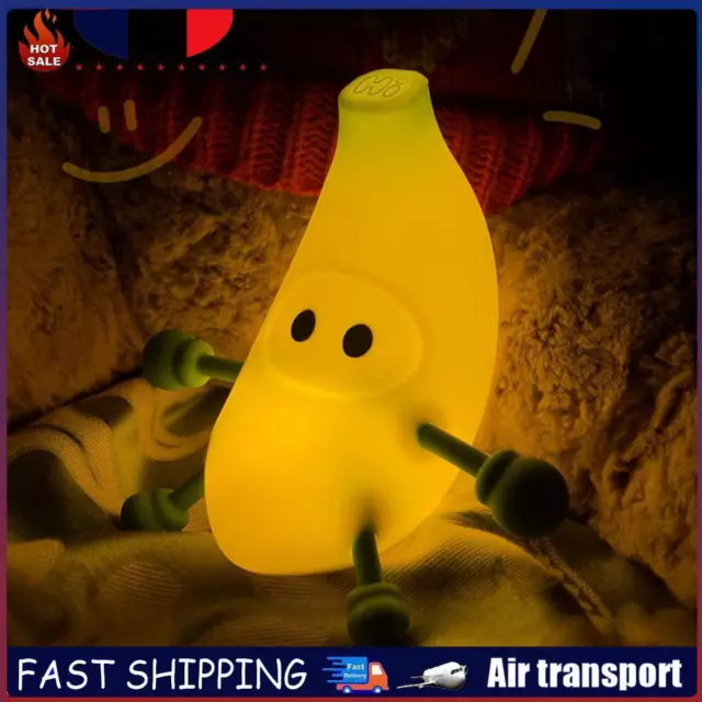 LED Banana Night Light Rechargeable Bedside Touch Lamp Kids Gifts (Warm Light) F