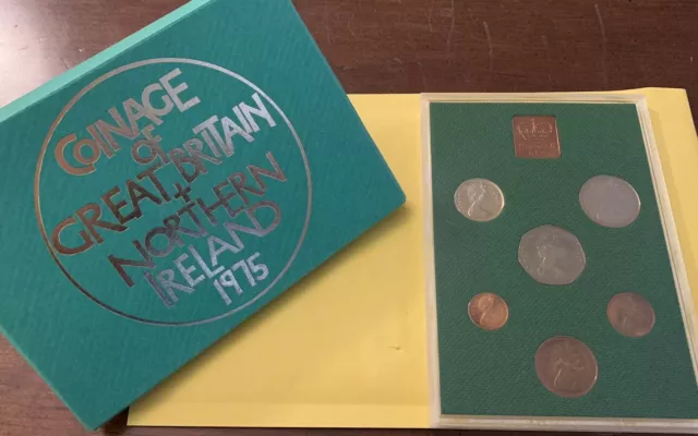 1975 UK Great Britain Northern Ireland Proof Coinage Set Original Box