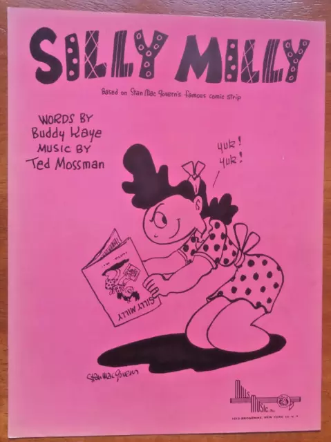 1945 COMIC STRIP sheet music SILLY MILLY cartoonist STAN MACGOVERN