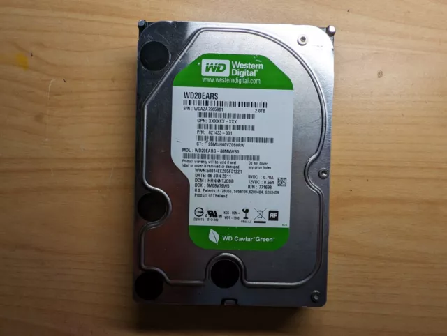 Disque dur 2TB SATA 3,5" Western Digital