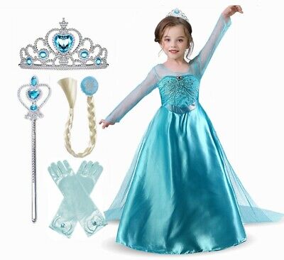 Princess Elsa dress / Costume - INCLUDES ALL ACCESSORIES - Age 4-5yrs (120cm)
