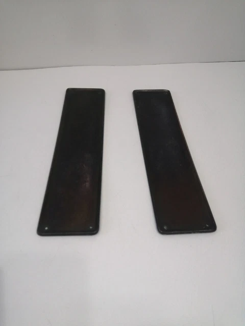 Par de placas vintage para dedos de puerta de latón chapadas en cobre 11,5 x 3 pulgadas