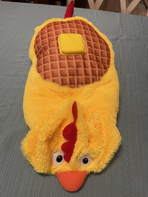 Halloween Dog Costume Chicken and Waffles Sz Medium Yellow Adjustable Waist Band
