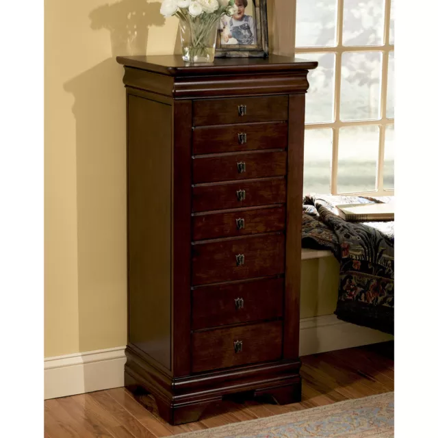 Powell Louis Philippe Marquis Cherry Jewelry Armoire