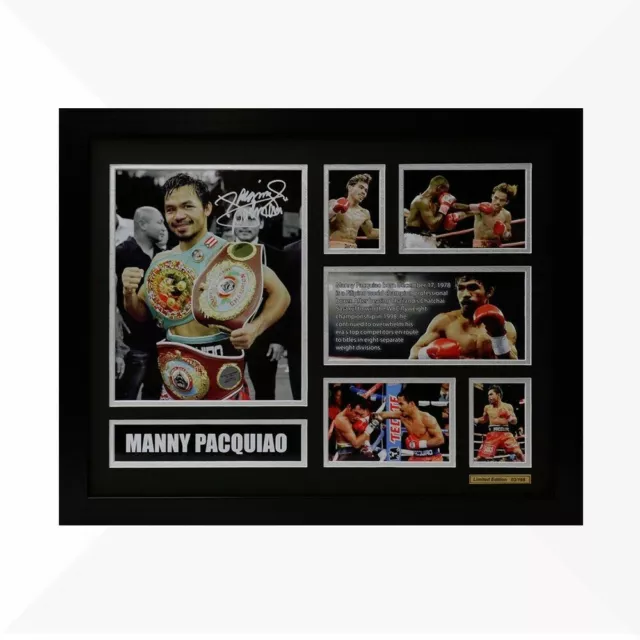 Manny Pacquiao Signed & Framed Memorabilia - Black/Silver Limited Edition