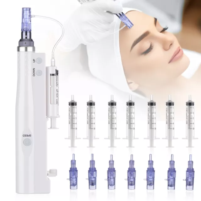 Elektrischer Derma Pen Microneedling Pen mit 5 Stufen inkl. 9 Sets Zubehör