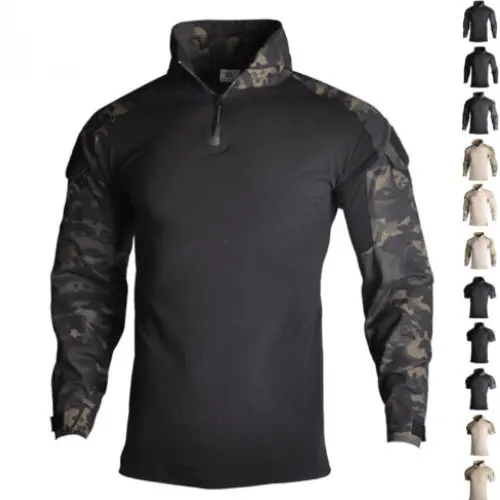 Mens Tactical T-Shirt Long Sleeve Tops Army Military Combat Casual Shirt Hiking 2