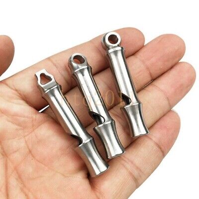 EDC Outdoor TC4 Titanium Whistle Necklace Lanyard EDC Survival Key chain Tool