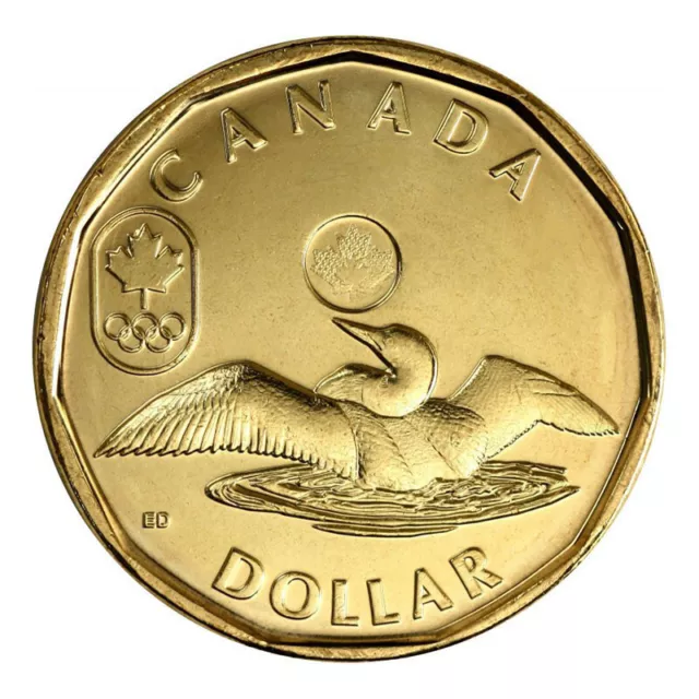 2014  Lucky Loonie Canada One Dollar $1 Loon coin Olympic Elizabeth Circulated