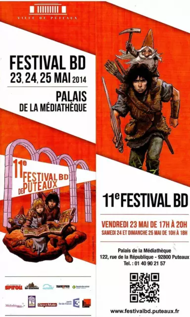 Marque-Page Du Festival Bd De Puteaux 2014 Illustre De Thorgal Neuf