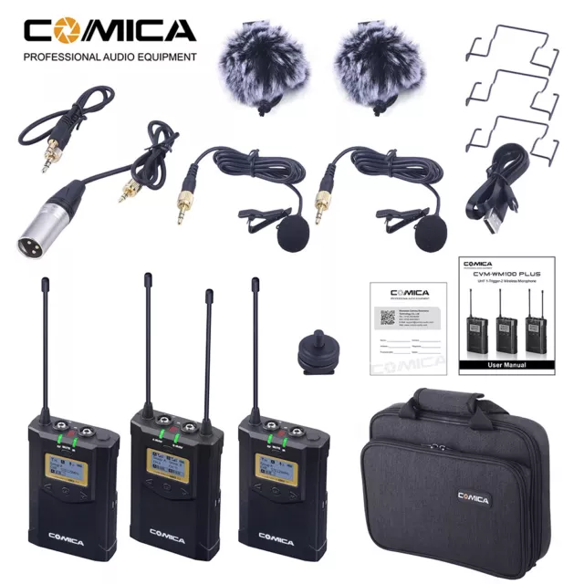 COMICA　UK　System　PicClick　For　DSLR　Lavalier　2TX+1RX　CVM-WM100　£99.00　Dual　Camera　Microphone　Plus　UK