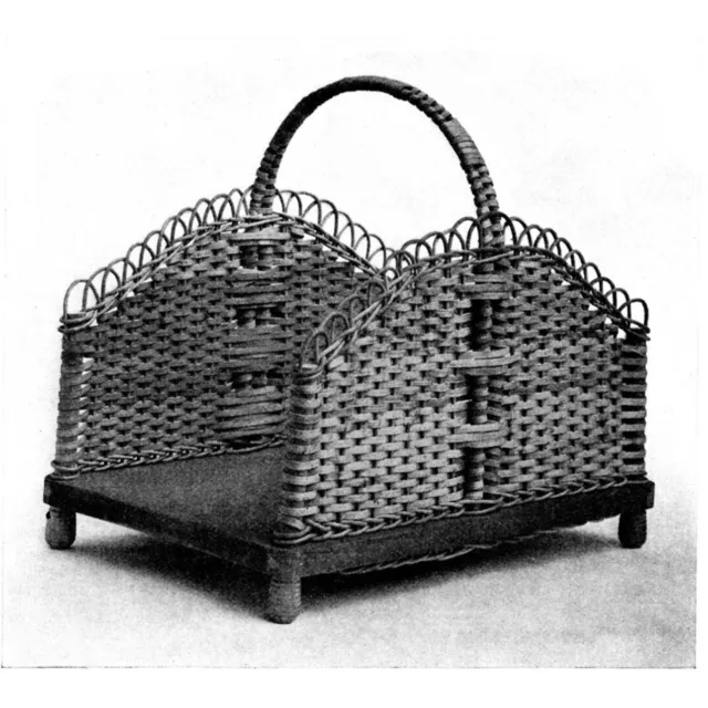 Guía de cesta de madera de caña de colección c. 1930 - SOLO GUÍA