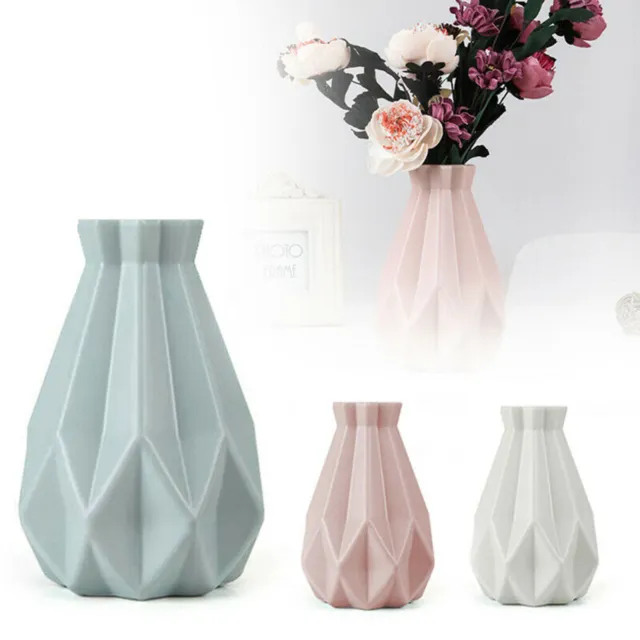 New Origamis Plastic Vase White Imitation Ceramic Flower Pot Flower Basket NEW