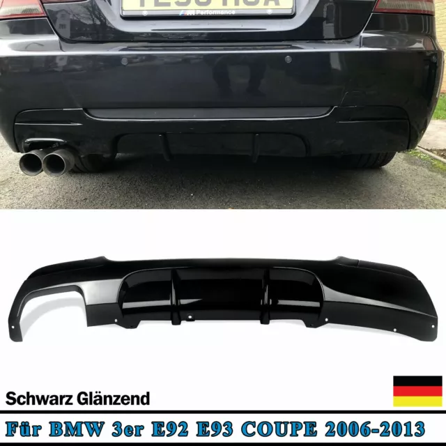 Heckansatz Heckspoiler Diffusor für BMW E92 Coupe E93 Cabrio für M-Paket Glänz