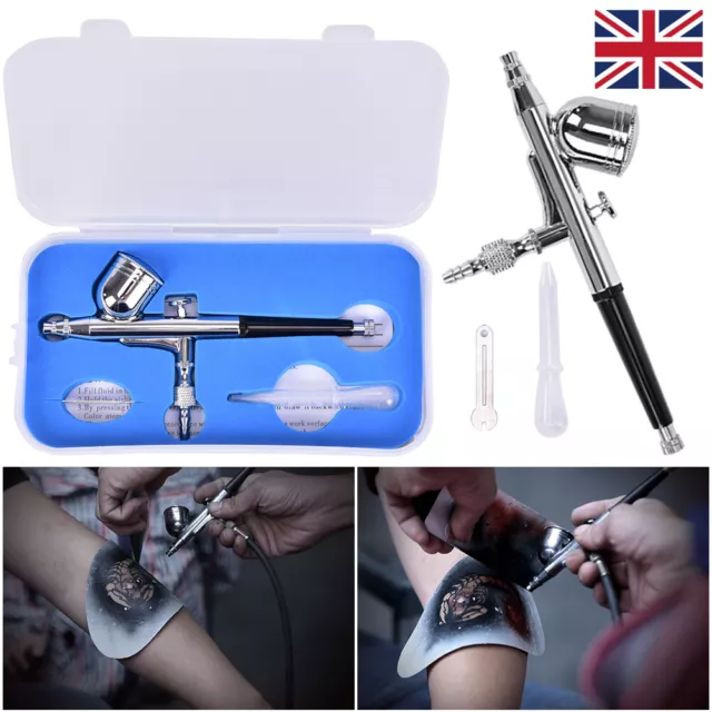 Professional Gravity Feed Dual-Action Airbrush Kit Set 0.3mm Nozzle Spray zwP-wq