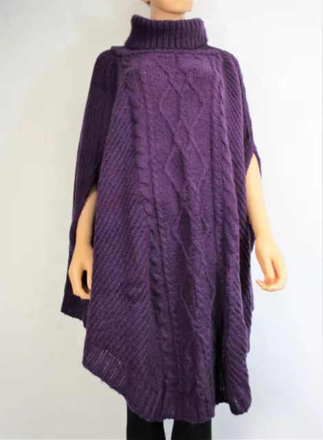 Ladies/Womens Lagenlook Knitted Poncho/Cape/Jumper/Polo 7 Colours One Size:plus