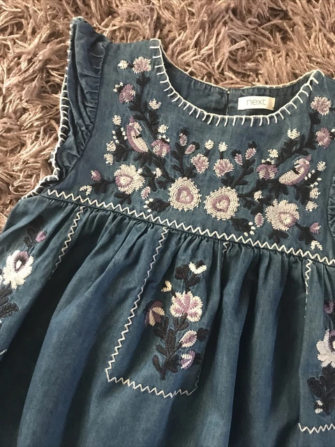 next girls denim dress age 6 years vgc 2
