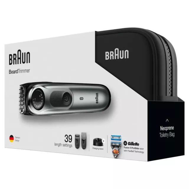 Braun Beard Trimmer BT7940 Supporto di ricarica 39 lunghezza impostazione nero nuovissimo