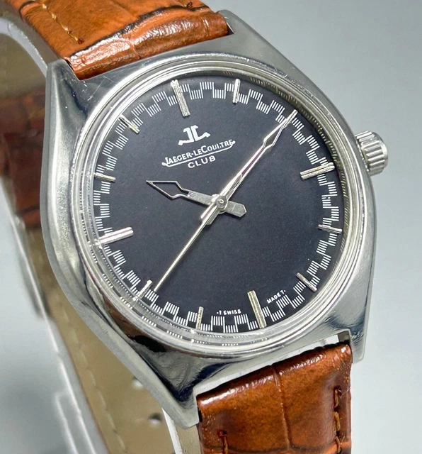 Montre Jaeger-LeCoultre Club Vintage - Mécanique Manuelle - Boîtier Acier, Cadran Blanc, Bracelet Cuir Marron - Occasion