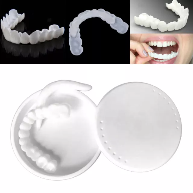 Silikon Snap Untere Unterseite Falsche Zähne Dental Veneers Zahnabdeckung Weiß