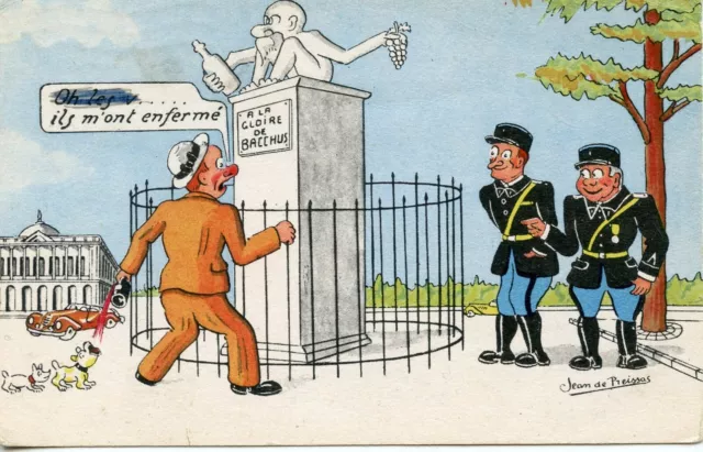 Cpa / Postcard / Humor / Satire / Fantasy Illustrator Jean De Preissas