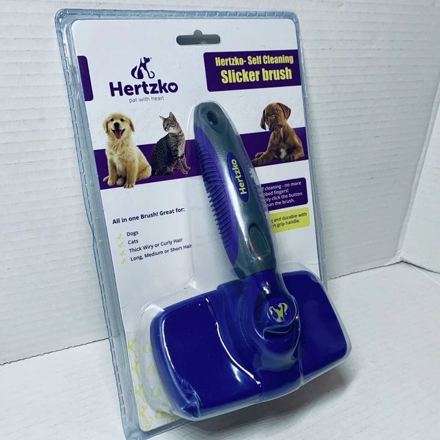 Hertzko Self Cleaning Dog Cat Slicker Brush Grooming Fur Comb Shedding Hair 3