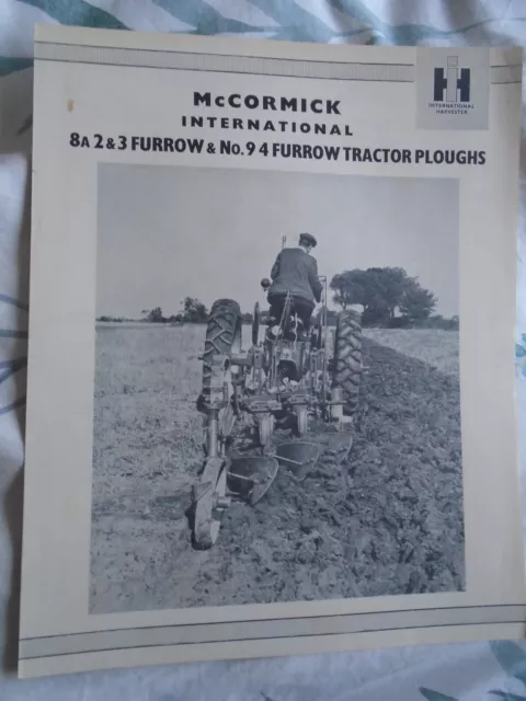 International Harvester McCormick Furrow Tractor Ploughs brochure undated