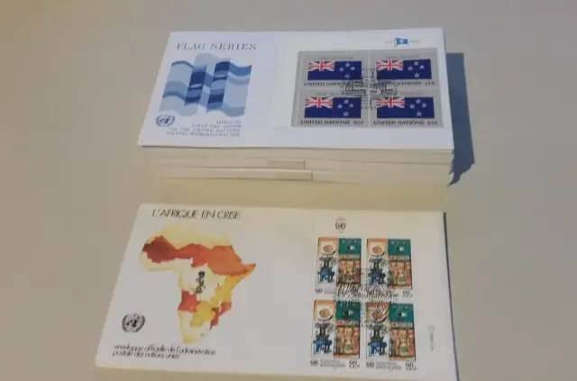 Vereinte Nationen FDC Jahr 1986 51 Stk. inkl. 3x Flaggen