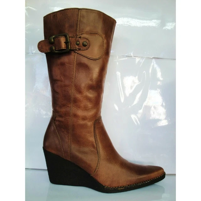 BOTAS ALTAS DE piel marrón con cuña muy baratas mujer EUR 49,00 - PicClick FR