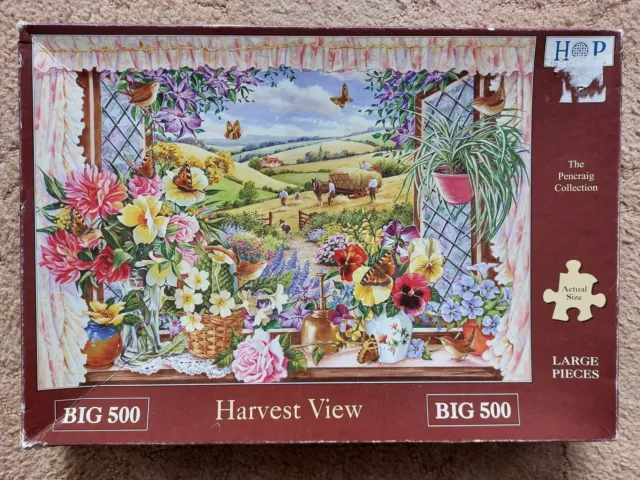 HOP HARVEST VIEW BIG 500 piece jigsaw puzzle, COMPLETE