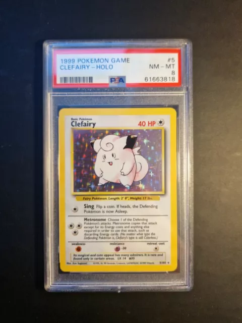 Pokemon Base Set Clefairy Holo PSA 8 5/102