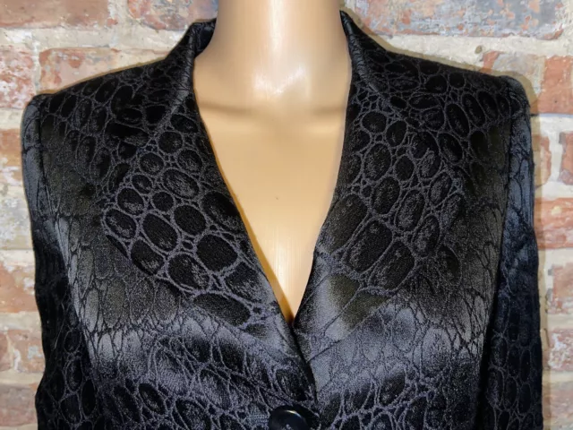 Womens Armani Collezioni Italy Black Reptile Snake Print Blazer Jacket Sz 4 2