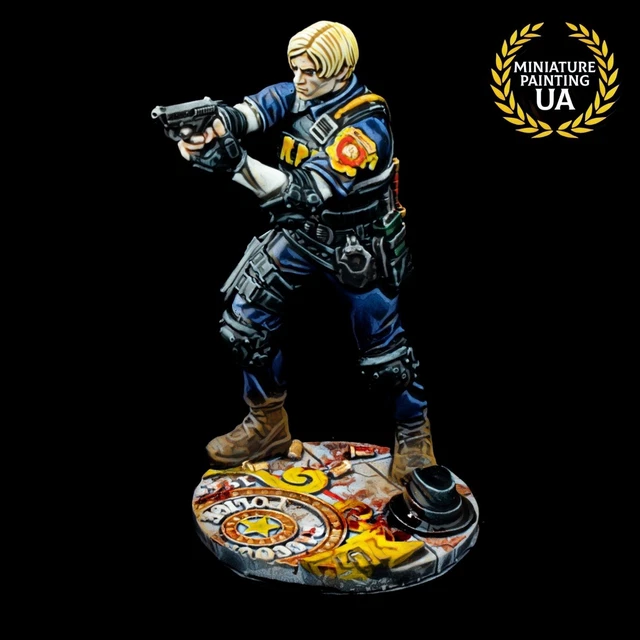 ⭐️Resident Evil 2 Board Game 28mm Painted Miniature Zombicide Leon Kennedy Hero⭐