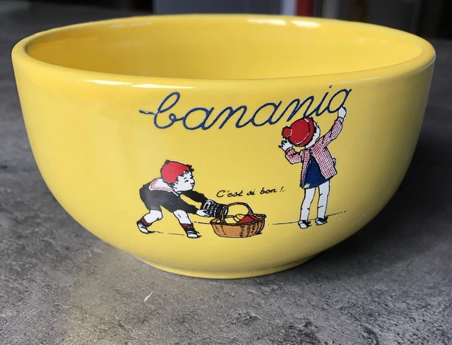 Mug Publicitaire Vintage BANANIA - Jaune - Céramique - 10 Cm - TBE