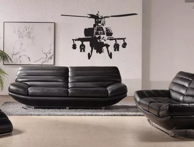 Banksy Helicopter Muro Adesivo Vinile Contemporanea Decalcomania Camera Arte