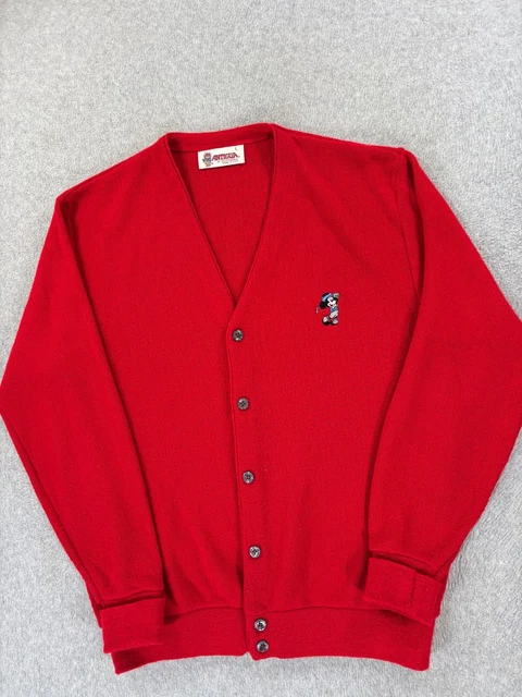 MICKEY MOUSE DISNEY Stitched Logo Golf Cardigan Sweater (Men's