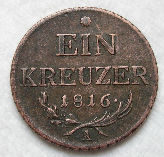 1816 Austria One Kreuzer (A) Nice
