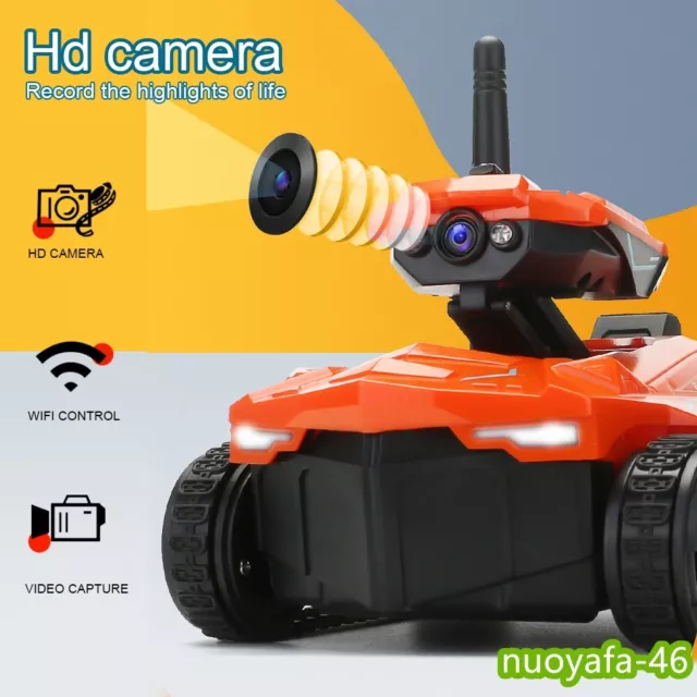 RC Tank Wifi FPV 720P HD Camera App AR War Battle Remote Control Spy Car Toy Set