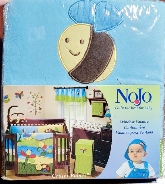 NoJo Critter Babies Window Valance Blue Green Yellow Bee Dragon Fly Lady Bug New